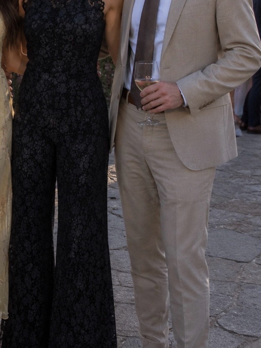 Alexis Black Floral Lace Maxi jumpsuit M